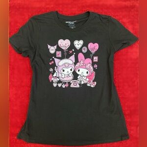 [SOLD] Sanrio Black Kuromi and Melody T-Shirt